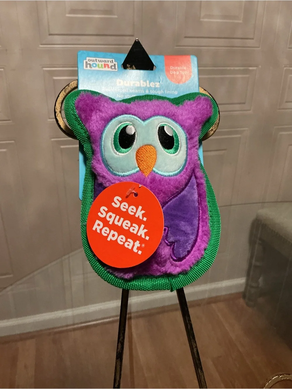 Outward Hound Durablez Minis - Squeaky Plush Dog Toy, No Stuffing Owl